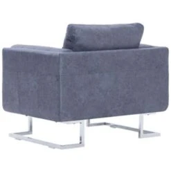 VidaXL Fauteuil Kubus Kunstsuède Grijs -Leen Bakker Fauteuils bae6328229f04d1ab88b57e96fdb6949