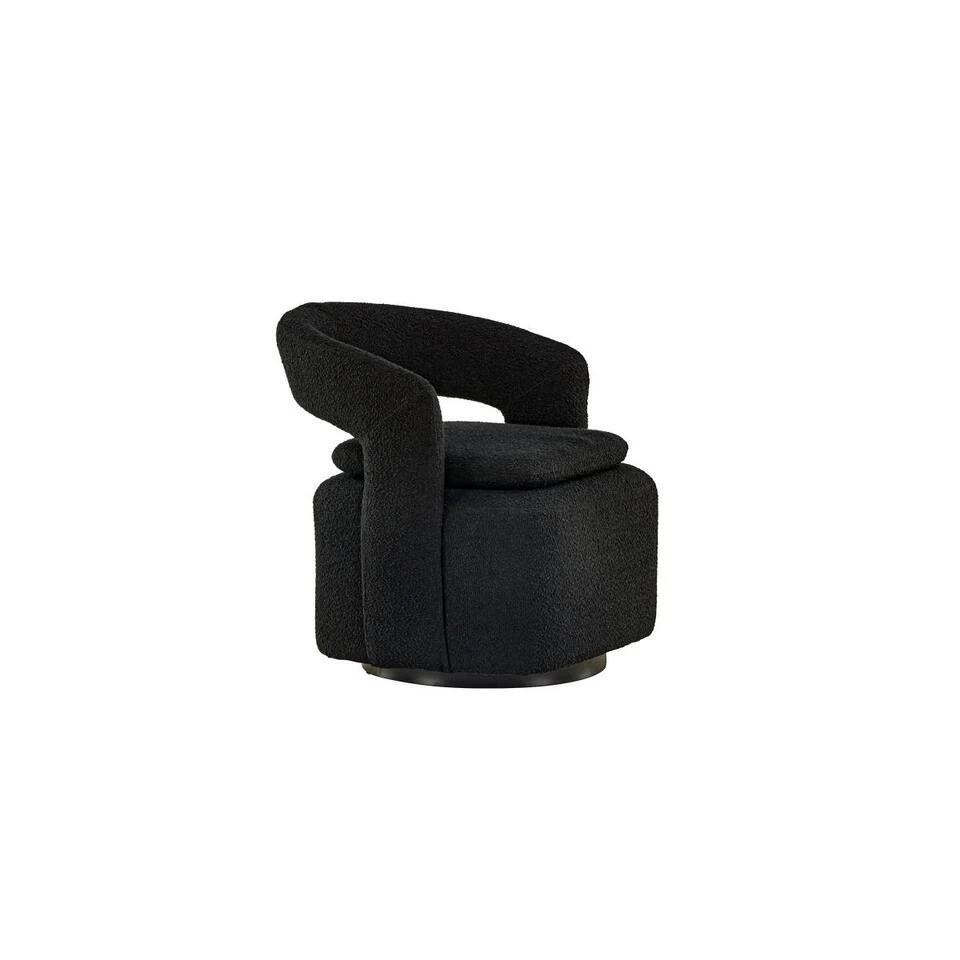 Svea - Teno Draaibare Fauteuil - Boucle - Zwart 6 Svea - Teno Draaibare Fauteuil - Boucle - Zwart - Afbeelding 6