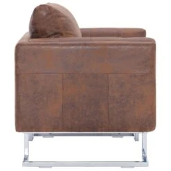 VidaXL Fauteuil Kubus Kunstsuède Bruin 7 VidaXL Fauteuil Kubus Kunstsuède Bruin -Leen Bakker Fauteuils c00f837086fb49d7a94649e03d1c4756