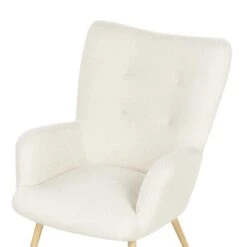 VEJLE II- Fauteuil Met Hocker - Wit - Bouclé -Leen Bakker Fauteuils c0912bb87d3647388423092e5629e871