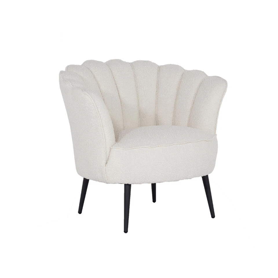 Giga Meubel Fauteuil Wit Bouclé - Jada 2 Giga Meubel Fauteuil Wit Bouclé - Jada - Afbeelding 2