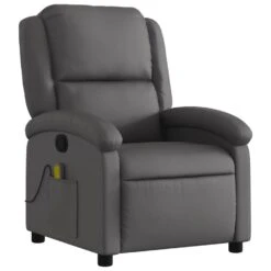 VidaXL - Massagestoel - Grijs - Leer -Leen Bakker Fauteuils c0d0d6630aaf439eab0570a65e30571e