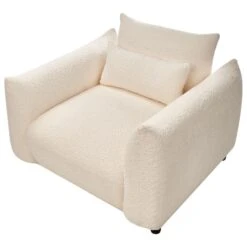 JAMSA - Fauteuil - Wit - Bouclé -Leen Bakker Fauteuils c10df142b9d641188a942d189ed8dbec