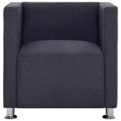 VidaXL Fauteuil Kubus Stof Donkergrijs -Leen Bakker Fauteuils c16bde3aef9346d5866e42d871f4429b