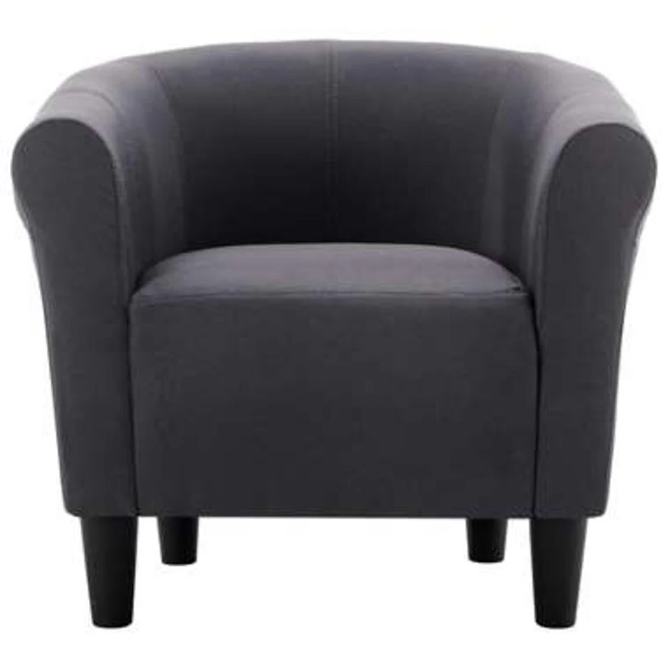 VidaXL Fauteuil Stof Zwart 3 VidaXL Fauteuil Stof Zwart - Afbeelding 3
