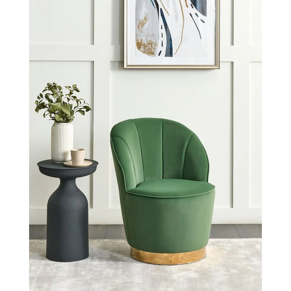 ALBY - Fauteuil - Groen - Fluweel 2 ALBY - Fauteuil - Groen - Fluweel - Afbeelding 2