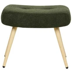 VEJLE II - Fauteuil Met Hocker - Donkergroen - Bouclé -Leen Bakker Fauteuils c3c1b6f44ff24bada1a0aa4c7fe03ad7
