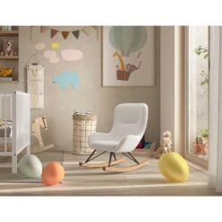 Kinderschommelstoel Rocky - 66x56x69 Cm - Bouclé/wit -Leen Bakker Fauteuils c761d87ed05a4569b6735b167bae4c75