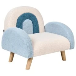 OMBO - Kinderfauteuil - Lichtblauw - Bouclé -Leen Bakker Fauteuils ca4b169dd866420aa9ec48774ec81d60