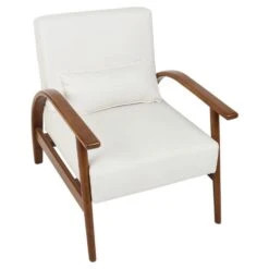 SKARA - Fauteuil - Off-white - Kunstleer -Leen Bakker Fauteuils ca73971cdca541239b9bf120844b8950