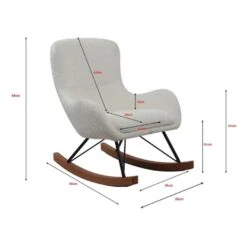 Kinderschommelstoel Rocky - 66x56x69 Cm - Bouclé/wit -Leen Bakker Fauteuils cb19e5fa25cc4d1abd8e04526e91d124