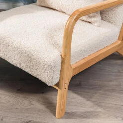 Fauteuil Van Massief Hout En Witte Lussen -Leen Bakker Fauteuils cbecce5fc8d14f93aa6e2c575fd5fb73