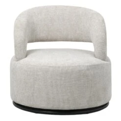 Draaifauteuil - Stof Beige - Hoogte Rugleuning 77cm - Eliza -Leen Bakker Fauteuils ccc2079607bc44289ade646e4f9d928f