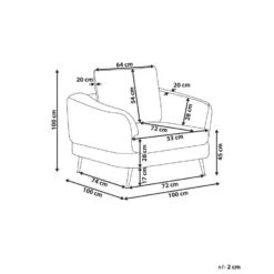 KJAER - Fauteuil - Gebroken Wit - Polyester -Leen Bakker Fauteuils cdbcfa6587324df2a0df7bffa47ce945