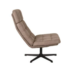 LABEL51 Fauteuil Alvar - Taupe - Micro Suede - 57x53x83 Cm -Leen Bakker Fauteuils cdda9988928040c0985c6741175a6e6a