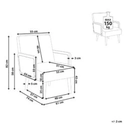 HOJBY - Fauteuil - Gebroken Wit - Bouclé -Leen Bakker Fauteuils cdfc949ca02b4c319067af2fd9be2d81 1