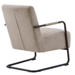 Fauteuil Stof/Metaal Zandkleur - Incl. Armleuning - Trout - Set Van 2 -Leen Bakker Fauteuils cf73a0624437403a8cad263d0937b3ae