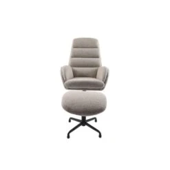 Nordic Home - Stein Relaxfauteuil & Voetbank Set - Bouclé Taupe -Leen Bakker Fauteuils cfab4f6acd4e435f8a534963fa37eaf0