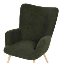 VEJLE II - Fauteuil Met Hocker - Donkergroen - Bouclé -Leen Bakker Fauteuils d0b2512b310b467689b1a2668167658a