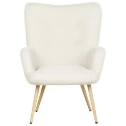 VEJLE II- Fauteuil Met Hocker - Wit - Bouclé -Leen Bakker Fauteuils d219afb1568a425892b7e58fffcebab3