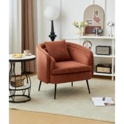 Salonstoel Van Metaal En Terracotta Fluweel -Leen Bakker Fauteuils d4897f90b2374e7997f1944a7f1d1aa6