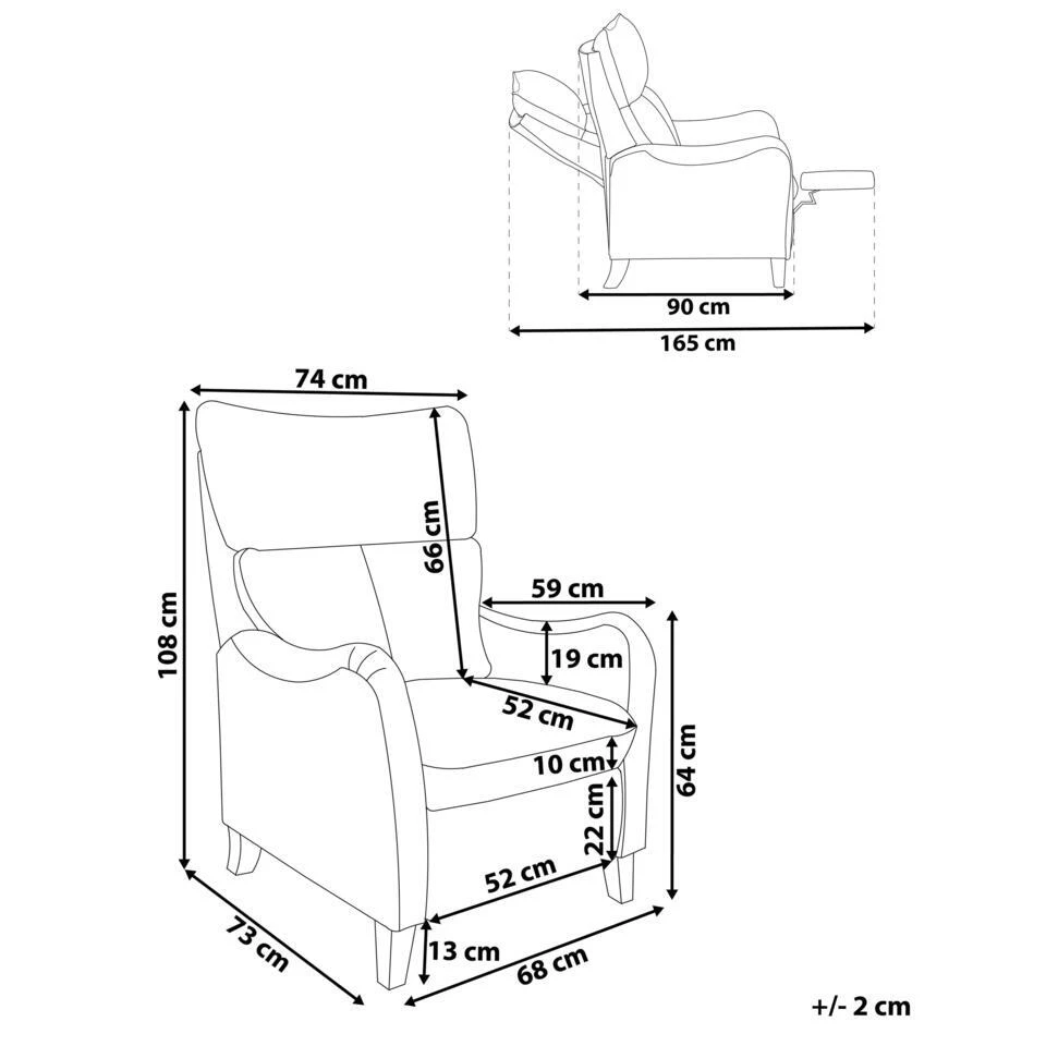 ROYSTON - TV-fauteuil - Bruin - Kunstleer 3 ROYSTON - TV-fauteuil - Bruin - Kunstleer - Afbeelding 3