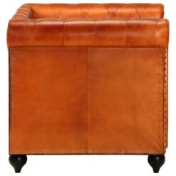 VidaXL Fauteuil Chesterfield-stijl Echt Leer Tan -Leen Bakker Fauteuils d5f259ebe3a54b77885e2830734cf1a5