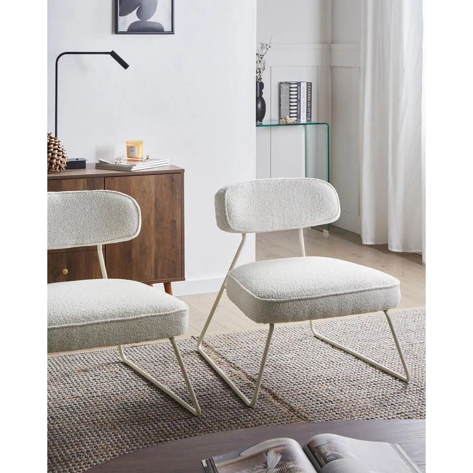 FROVI - Set Van 2 Fauteuils - Gebroken Wit - Polyester 2 FROVI - Set Van 2 Fauteuils - Gebroken Wit - Polyester - Afbeelding 2