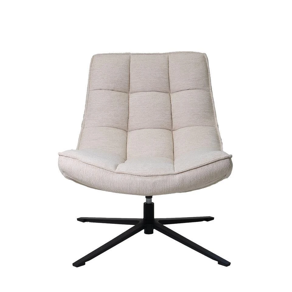 Draaifauteuil Stof/Textiel - Beige - 86x74x84cm - Mattis 6 Draaifauteuil Stof/Textiel - Beige - 86x74x84cm - Mattis - Afbeelding 6