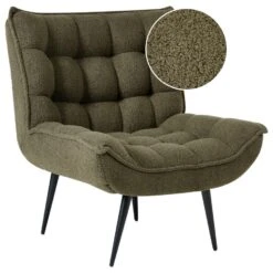 ALVESTA - Fauteuil - Donkergroen - Bouclé -Leen Bakker Fauteuils d9519fdd99944212acda3403ddcacb10