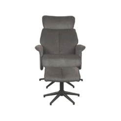 LABEL51 Fauteuil Verdal - Antraciet - Cosmo - Incl. Hocker - 79x77x109 Cm -Leen Bakker Fauteuils dbe71dc9138541c592a1aebeed72cc63
