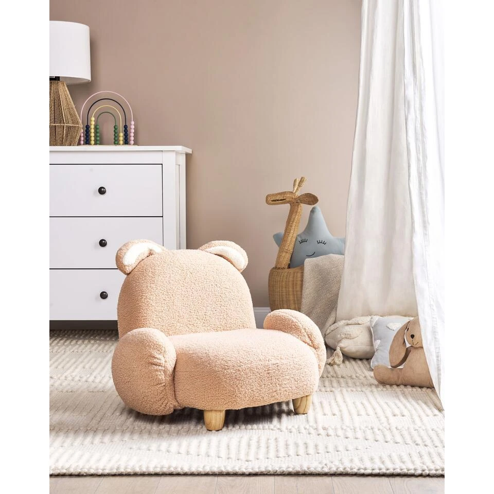 KANNA - Kinderstoel - Beige - Nepbont 2 KANNA - Kinderstoel - Beige - Nepbont - Afbeelding 2