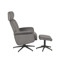 LABEL51 Fauteuil Verdal - Antraciet - Cosmo - Incl. Hocker - 79x77x109 Cm -Leen Bakker Fauteuils ddfaceeefd2849e398bcdab38ea102fa