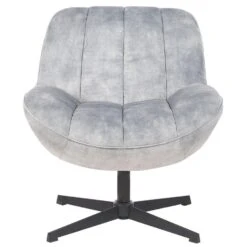 LIA - Fauteuil Met Hocker - Grijs - Fluweel -Leen Bakker Fauteuils de46ee1b7bf14853aad86dfa47c86184