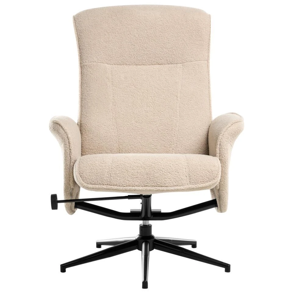 JAPET - Relaxfauteuil Met Voetenbank - Beige - Bouclé 8 JAPET - Relaxfauteuil Met Voetenbank - Beige - Bouclé - Afbeelding 8