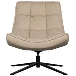 WOOOD Maudi Draaifauteuil - Polyester - Naturel - 84x74x86 -Leen Bakker Fauteuils e09cb205af6044c287cc1abffcb8ed36