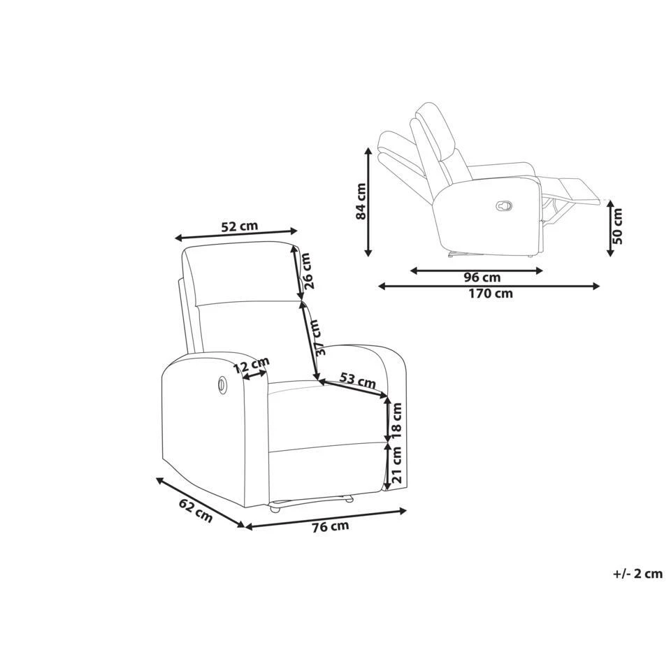 VERDAL - Relaxfauteuil Handmatig - Beige - Fluweel 4 VERDAL - Relaxfauteuil Handmatig - Beige - Fluweel - Afbeelding 4