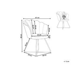 Beliani Fauteuil LOVELOCK - Blauw Fluweel -Leen Bakker Fauteuils e13dc2e141f4407a9a8b47e95c047433