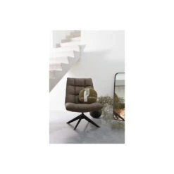 WOOOD Jouke Draaifauteuil - Kunstleer - Groen - 97x70x85 -Leen Bakker Fauteuils e2ac4b80c772495dab7062d06b707e85