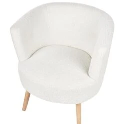 ODENZEN - Fauteuil - Wit - Bouclé -Leen Bakker Fauteuils e2e91e560fd44a28b5e6a9d6d5570e92