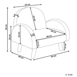 OMBO - Kinderfauteuil - Lichtblauw - Bouclé -Leen Bakker Fauteuils e7d0ad692508499580c262787b46b031