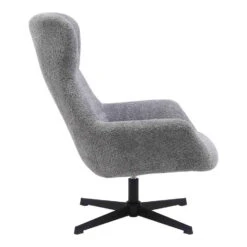 Fauteuil Draaibaar - Donkergrijs Stof - 89x80x101cm - Bescia -Leen Bakker Fauteuils e7dde9ddbc6c456e952cc60e750c7929