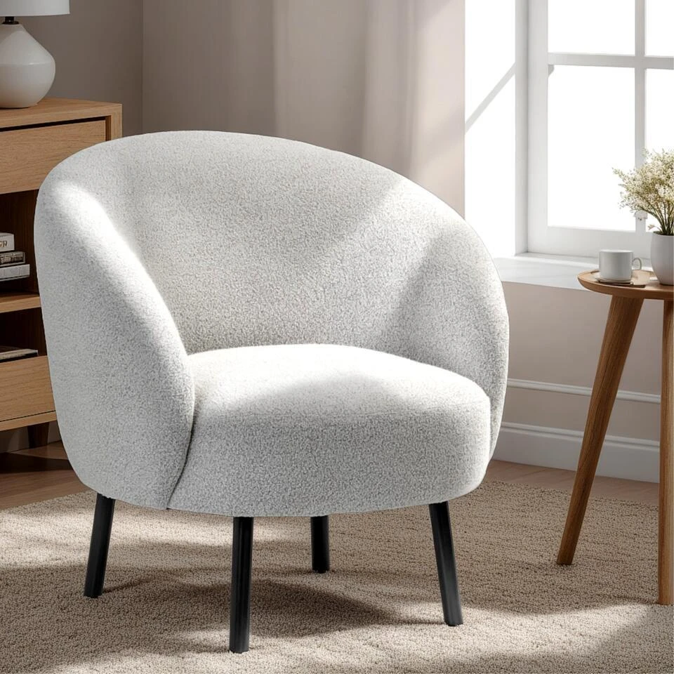 Fauteuil Ted - Bouclé Naturel 3 Fauteuil Ted - Bouclé Naturel - Afbeelding 3