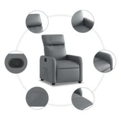 VidaXL - Fauteuil - Grijs - Kunstleer -Leen Bakker Fauteuils ea3d57d8d8494f22be277649a9be5537
