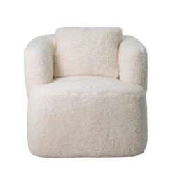 Draaifauteuil Beige Fluffy - Zithoogte 43cm - Ollie -Leen Bakker Fauteuils eafccaa9bbee42a1b1d607159f1ed210