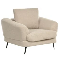 KJAER - Fauteuil - Lichtbeige - Bouclé -Leen Bakker Fauteuils eb855b05ee994409ab89c9ba8ec5339b