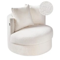 DALBY - Fauteuil - Wit - Bouclé -Leen Bakker Fauteuils ef24dba2b2794d43838b9a041ef36ef6