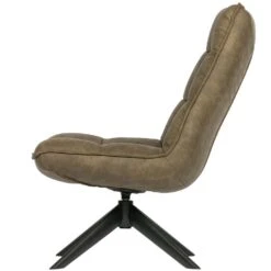 WOOOD Jouke Draaifauteuil - Kunstleer - Groen - 97x70x85 -Leen Bakker Fauteuils ef6dad3f1088434ba17a0e93c3faec48