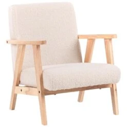 LINDE - Kinderfauteuil - Lichtbeige - Bouclé -Leen Bakker Fauteuils f048a9f20d1c41feaa111557498b87c6