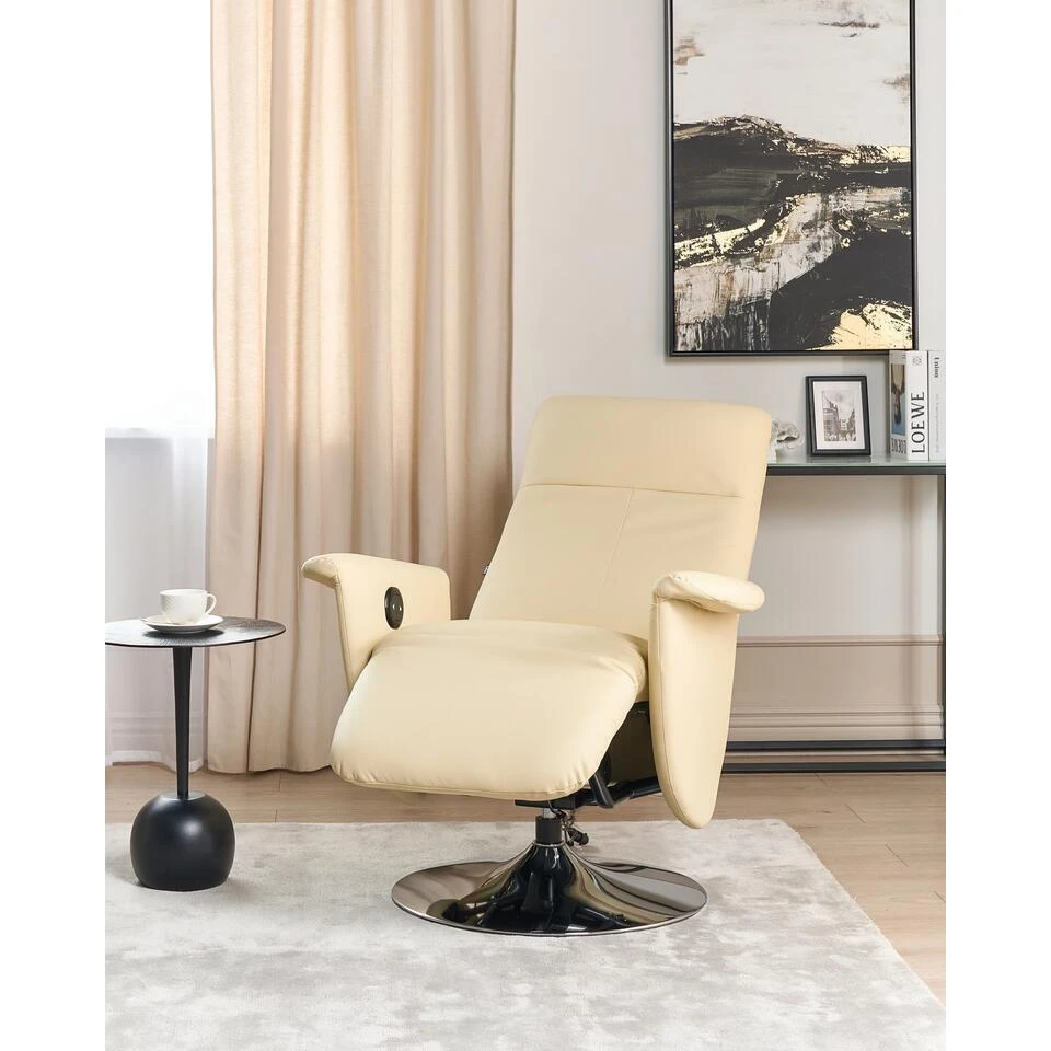 PRIME - Relaxfauteuil - Beige - Kunstleer 2 PRIME - Relaxfauteuil - Beige - Kunstleer - Afbeelding 2